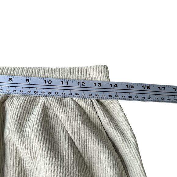 Halara Corduroy Pants Women’s Small Cream Beige Wide Leg Pull-On Lounge NWT New - Picture 8 of 11